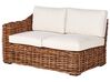 Garten Ecksofa Rattan naturfarben 3-Sitzer linksseitig Auflagen cremeweiss BRIATICO_928285