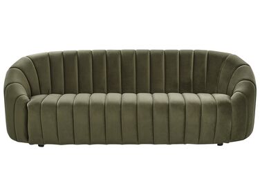 3 Seater Velvet Sofa Dark Green MALUNG