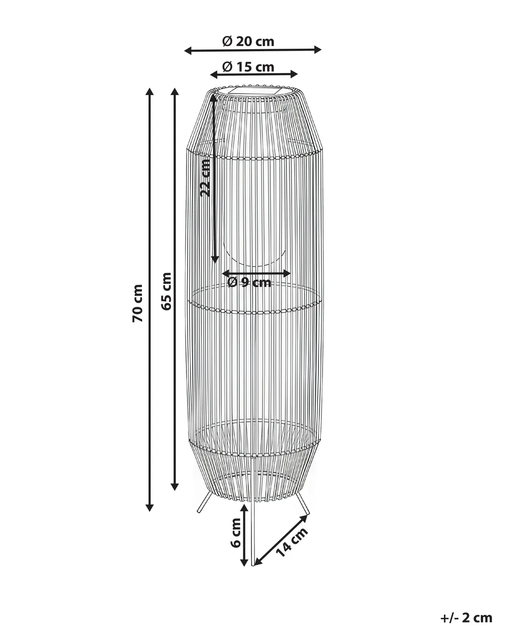 Solar Powered Lantern DONGWE 70 cm Black_1045335
