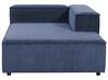 Right Hand 5 Seater Modular Jumbo Cord Corner Sofa Blue APRICA_909323