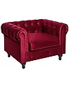 Armchair CHESTERFIELD Velvet Burgundy