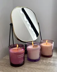 Set of 3 Scented Candles SHEER JOY Soy Wax Floral Notes_1063372