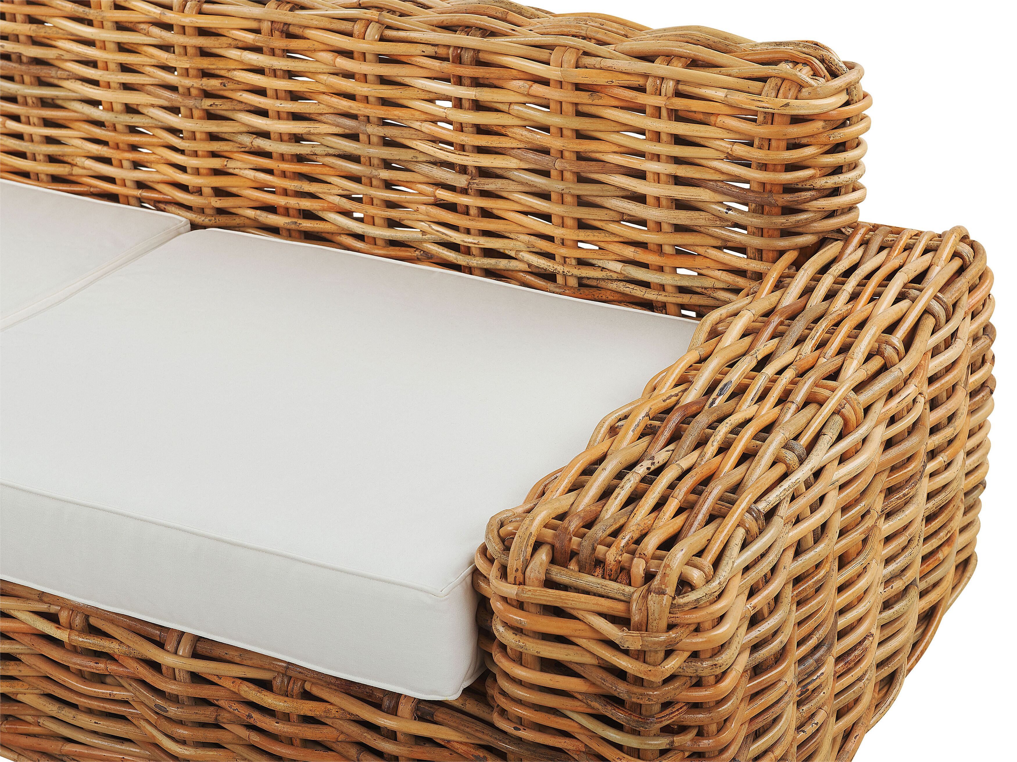 Garden Sofa 3 Seater FORLI Rattan Natural | Beliani.co.uk