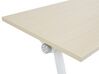 Folding Office Desk with Casters 180 x 60 cm Light Wood and White BENDI_922359