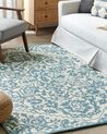 Tapis en laine 160 x 230 cm blanc et bleu AHMETLI_836693