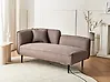 Left-Hand Chaise Longue CHEVANNES Fabric Brown