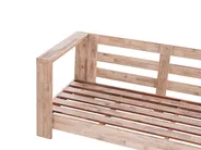 Garden Corner Sofa 5 Seater MARETTIMO Certified Acacia Wood Off-White Right Hand_1081717