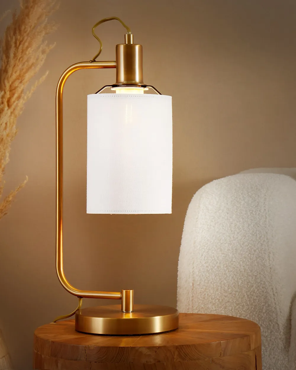 Beliani Tischlampe Im Industriedesign – Kupferfarben, E27 Fassung, 48 Cm Hoch, Mit Glühbirnen-Look