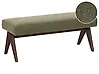 Upholstered Bench TAMRE Boucle Green/ Dark Brown