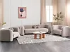 Living Room Set 5 Seater LEIREN Velvet Taupe