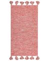 Tappeto cotone rosso e bianco 80 x 150 cm NIGDE_848787