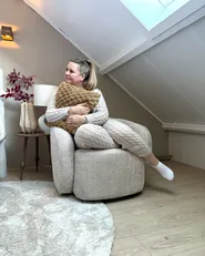 Swivel Armchair TORE Fabric Beige_1034068