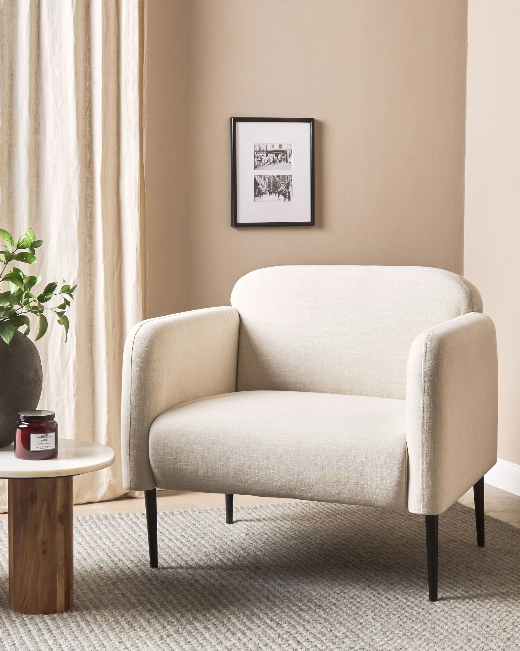 Armchair STOUBY Linen Light Beige_886142