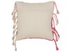 Coussin en coton avec pompons roses 45 x 45 cm BISTORTA_888130