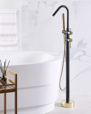 Freestanding Bath Mixer Tap Black Gold VICTORIA