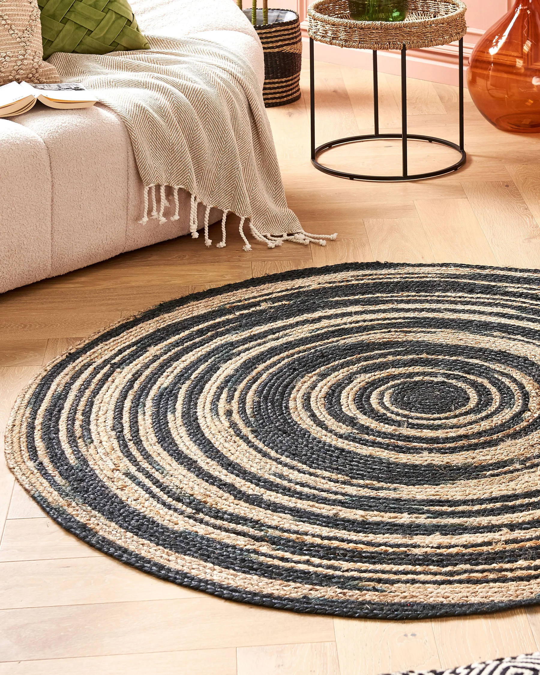 Rug ARTORA Beige ø 140 cm Jute_757868