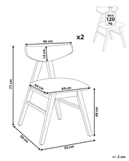 Set di 2 sedie da pranzo LACOTA Legno Marrone scuro/Grigio_975836