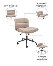 Bureaustoel CATLIN Bouclé Beige_1074400