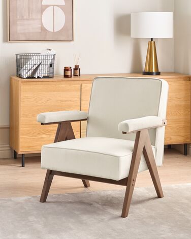 Fabric Armchair Beige EVJE