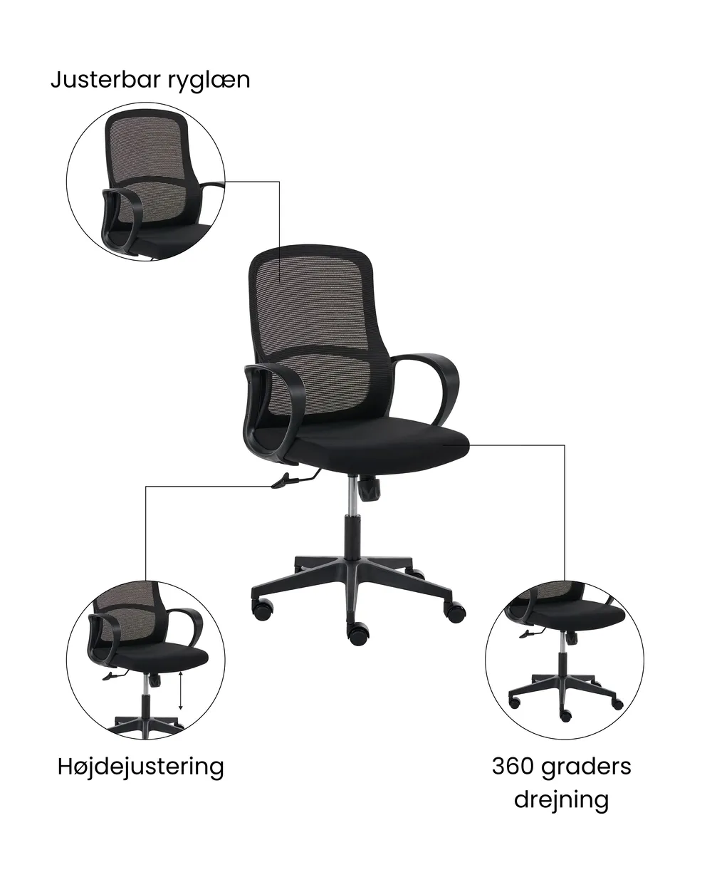 Kontorstol SENTA Sort_1071000