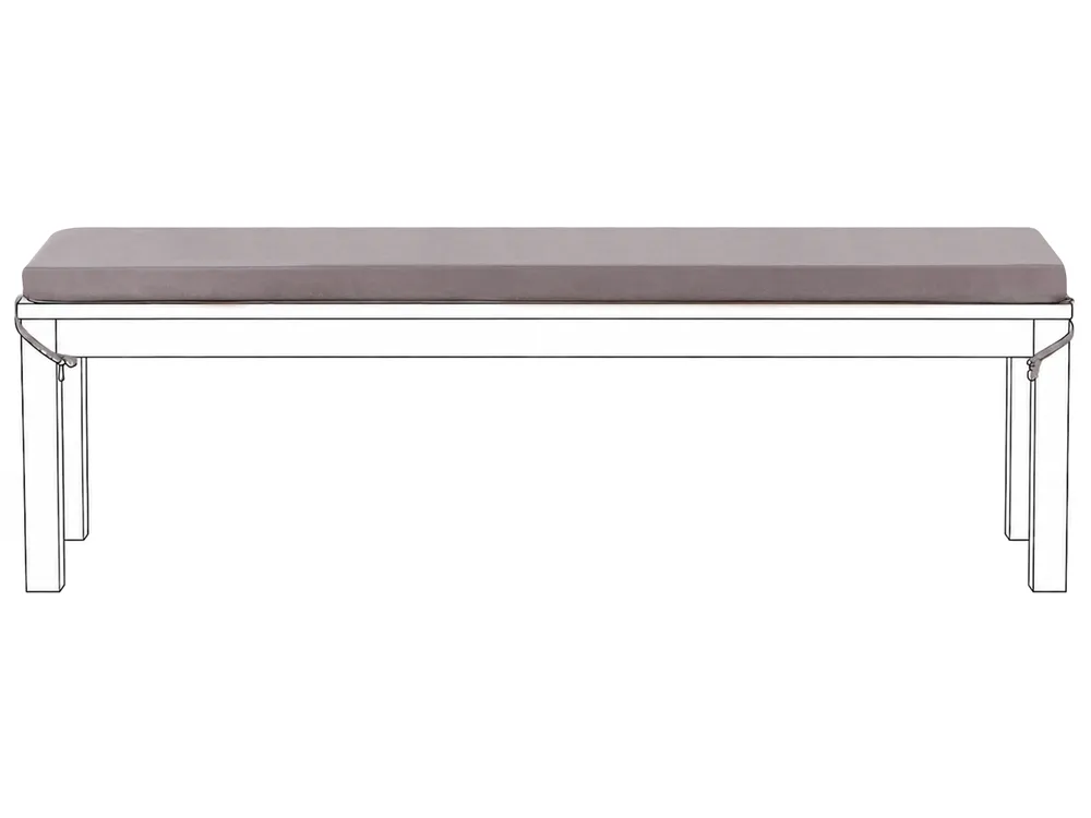 Bench Seat Pad Cushion TUSCANIA 157 x 34 cm Grey