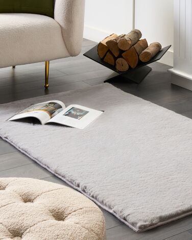 Faux Rabbit Fur Rug 80 x 150 cm Grey MIRPUR