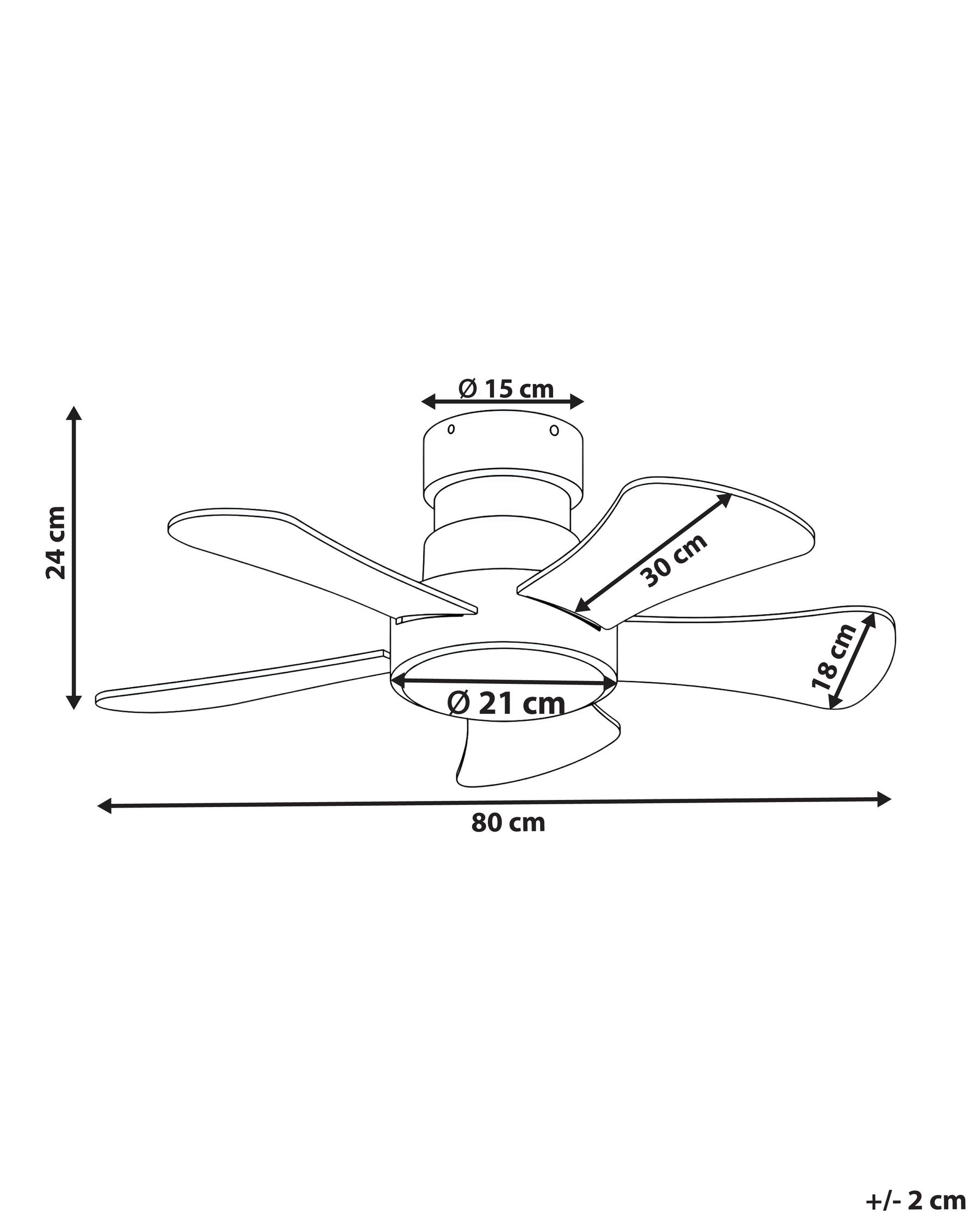 Deckenventilator mit Licht BIVENS mit Fernbedienung LED Hellbeige_1133277