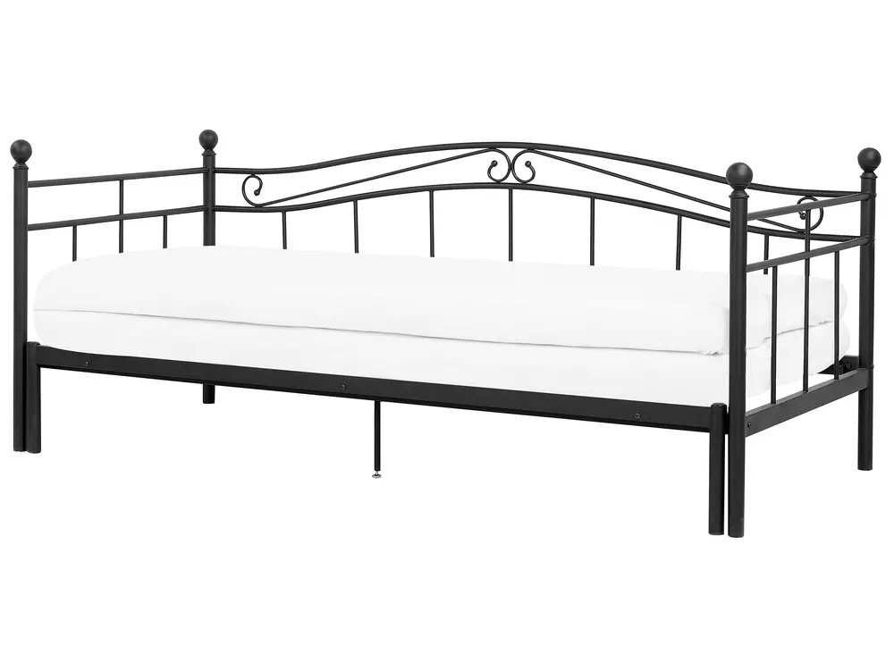 Trundle Bed Metal TULLE 90 x 200 cm (EU Single) Black_742636