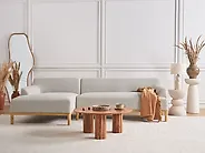Canapé d'angle SOSJO Tissu Beige clair Côté droit_1178952