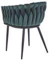 Set of 2 Velvet Dining Chairs Dark Green MILAN_925937