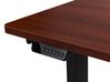 Electric Adjustable Right Corner Desk 160 x 59 cm Black and Dark Wood DESTINES _927836