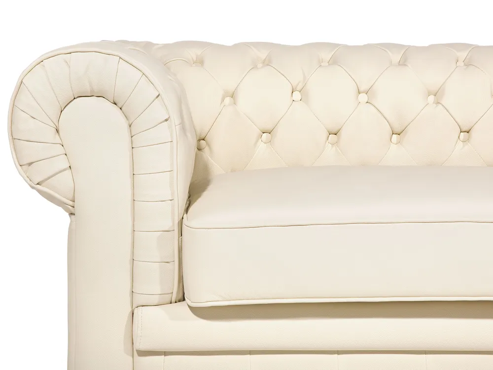 Divano posti CHESTERFIELD Pelle naturale Beige chiaro