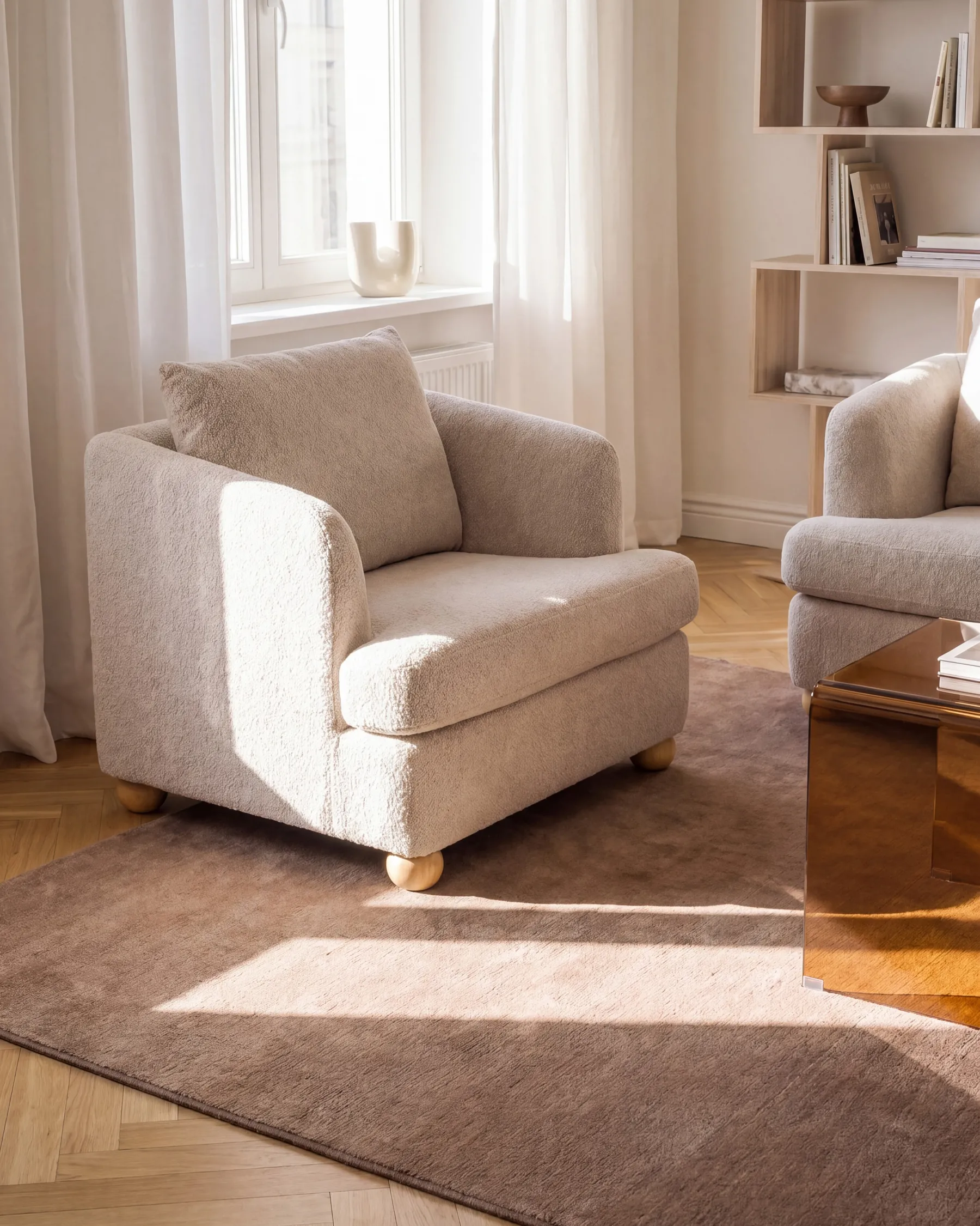 Poltrona RATTVIK Bouclé Beige_1066823