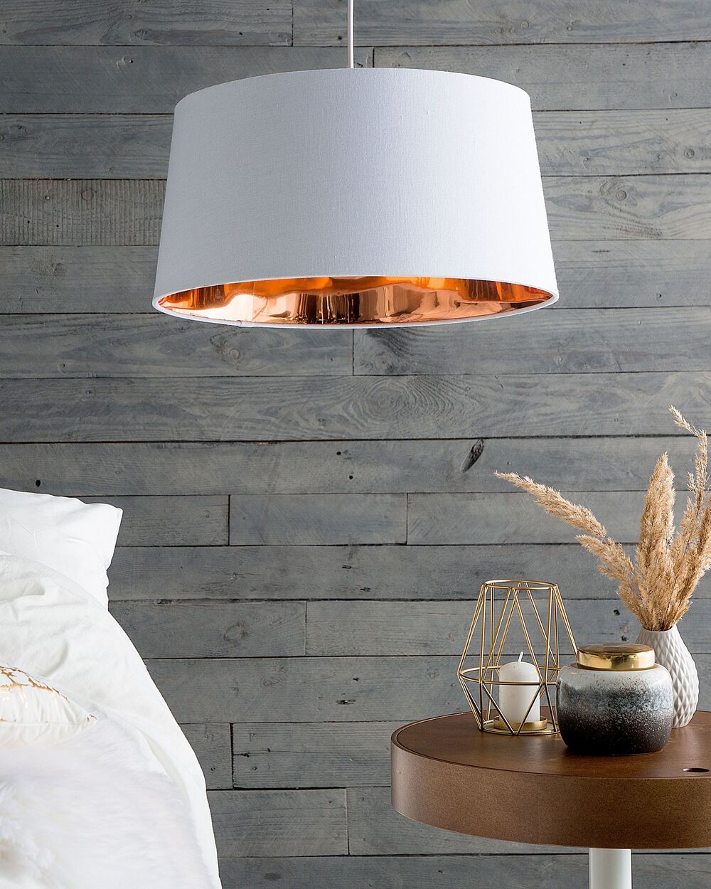 White and copper lamp online
