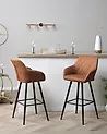Set of 2 Bar Chairs DARIEN Golden Brown