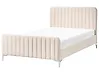 Bed Velvet LUNAN 120 x 200 cm (EU Small Double) Light Beige
