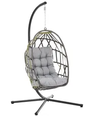 Hanging Chair with Stand GODRANO Metal Grey_1146524