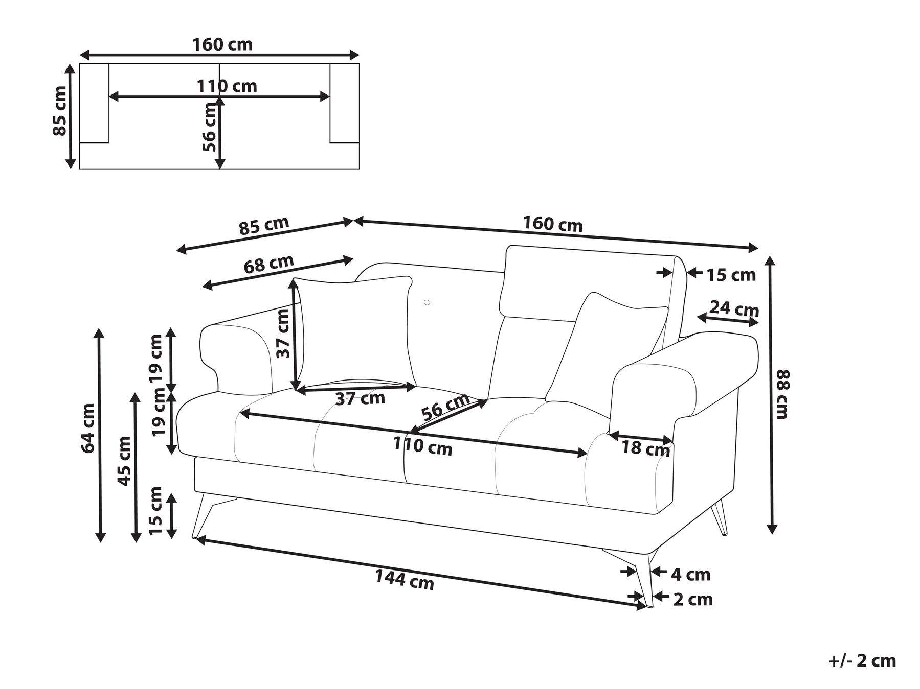 2 Seater Boucle Sofa White SKIVE_948658 2 Seater Boucle Sofa White SKIVE_948658