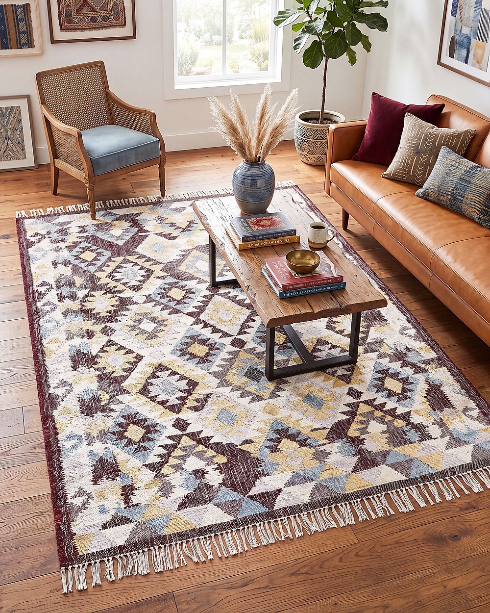Jute Area Rug 140 x 200 cm Multicolour FENER | Beliani.co.uk