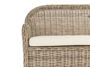 Ławka ogrodowa z poduchą SUSUA 141 cm z otomaną Rattan Naturalny_957617