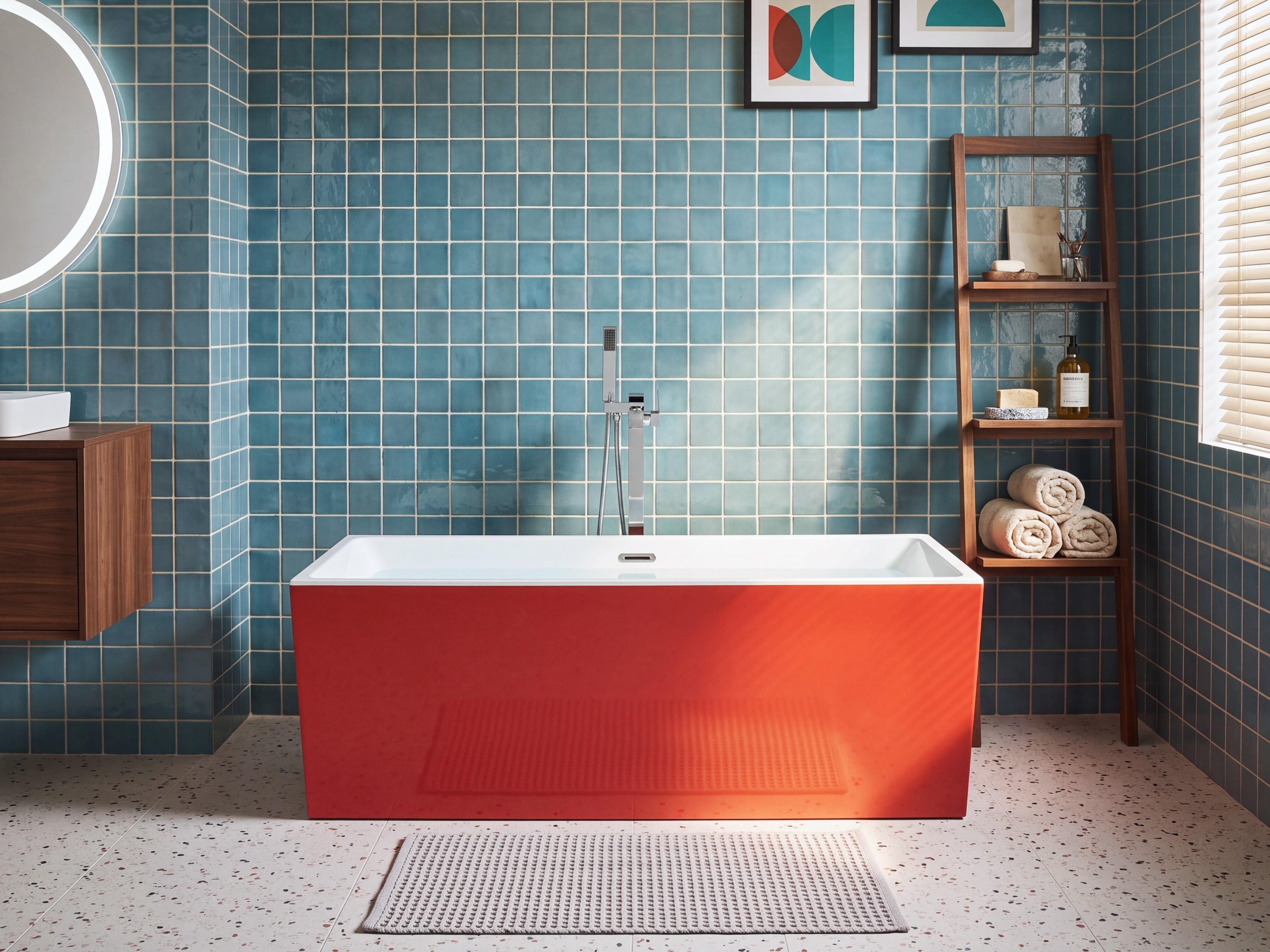 Freestanding Bathtub RIOS 1700 x 800 mm Red
