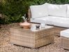 Lounge Set Rattan naturfarben 4-Sitzer linksseitig modular Auflagen weiß SANO II_931947