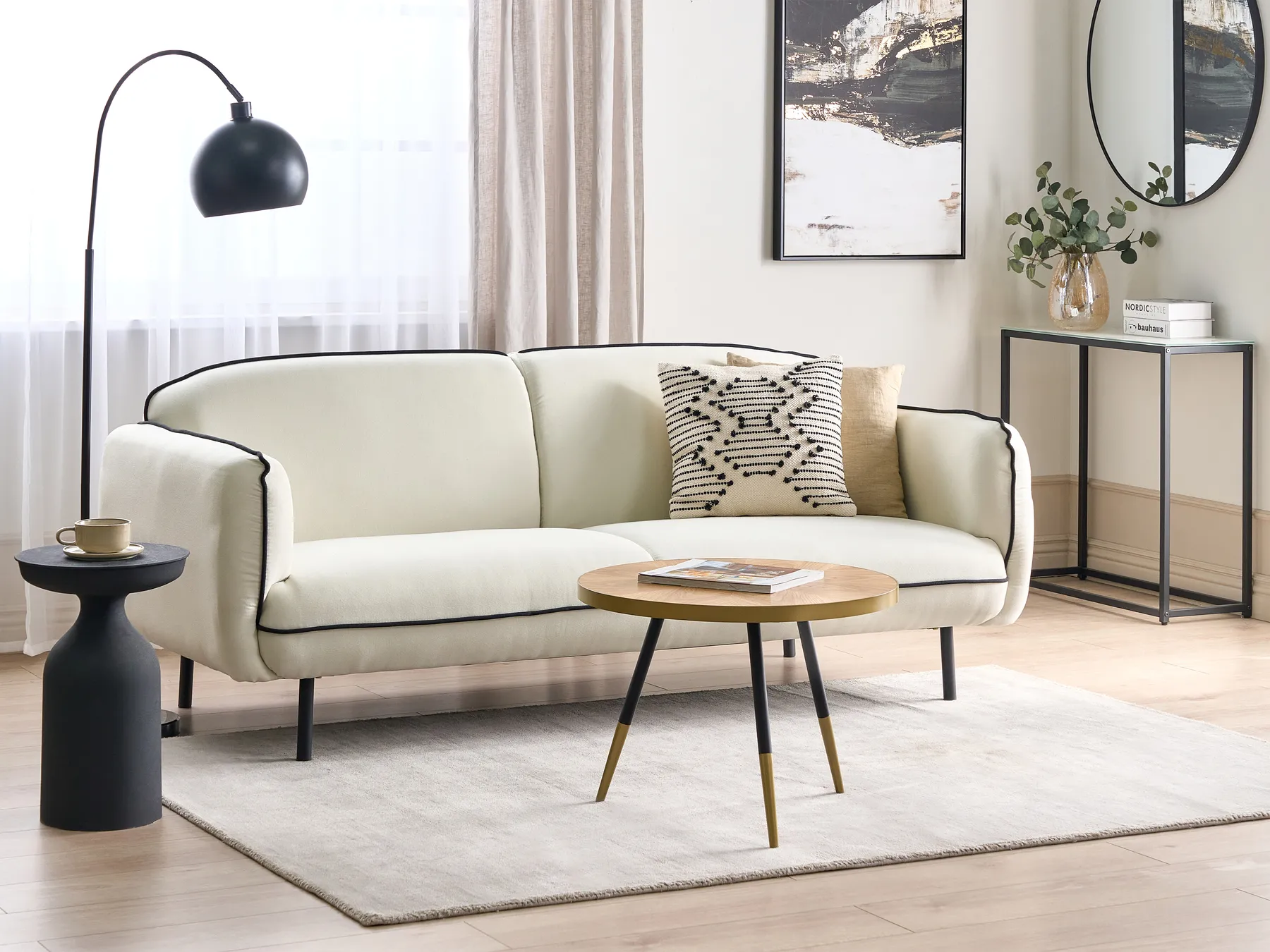 Sofa 3 Seater TONSBERG Fabric Light Beige_927314