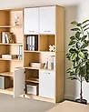 Libreria a 4 ante ZEHNA Marrone chiaro/Bianco