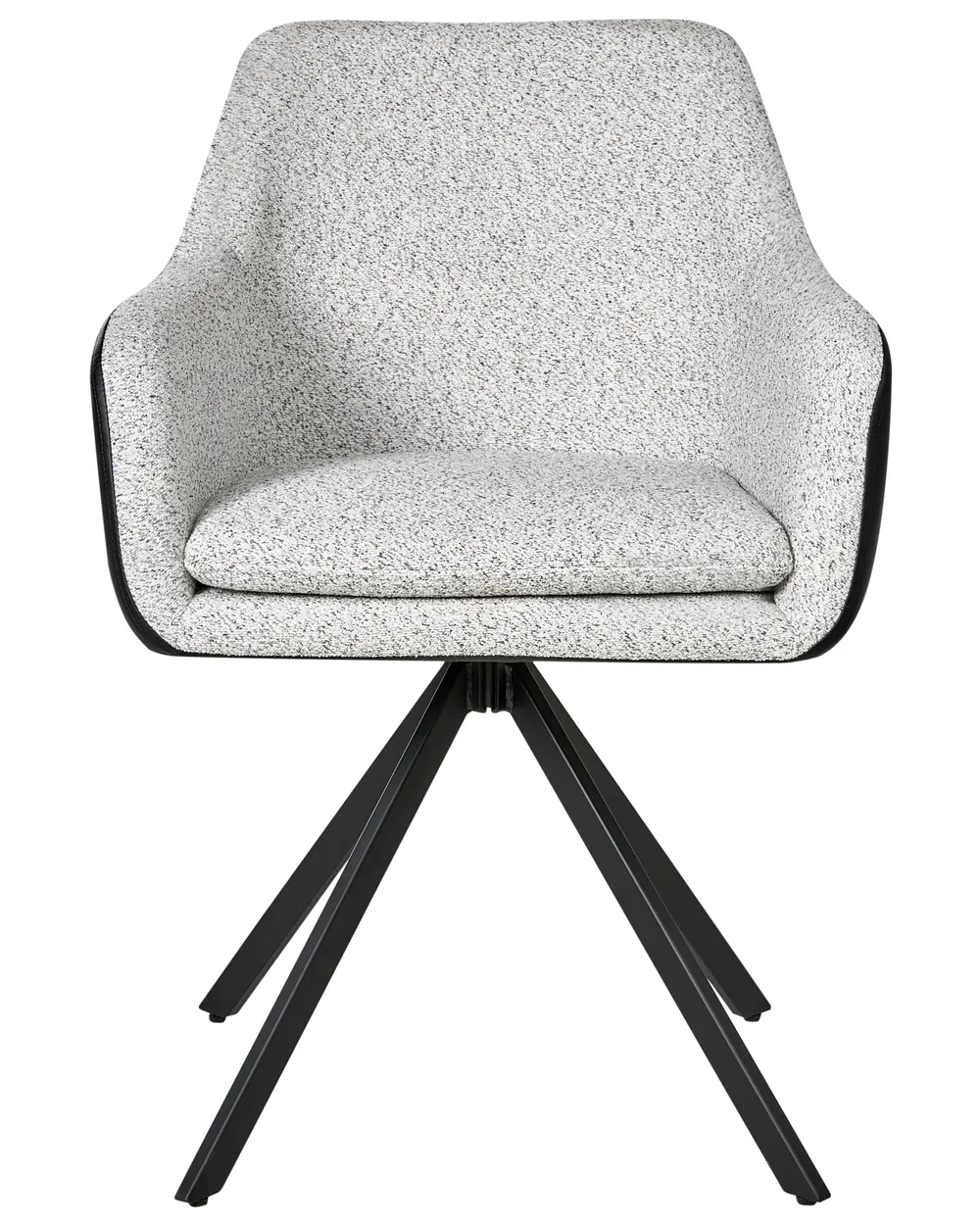 Set di 2 sedie da pranzo LITHIA Tessuto Nero/Bianco_1015774