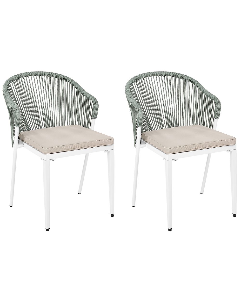 Set of 2 Garden Chairs with Cushions PARANEA Metal Green