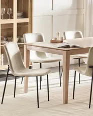 Set di 4 sedie da pranzo GLENDIVE Tessuto Beige chiaro_928973