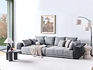 Sofa 4-Sitzer TORPO Stoff Grau_1177329