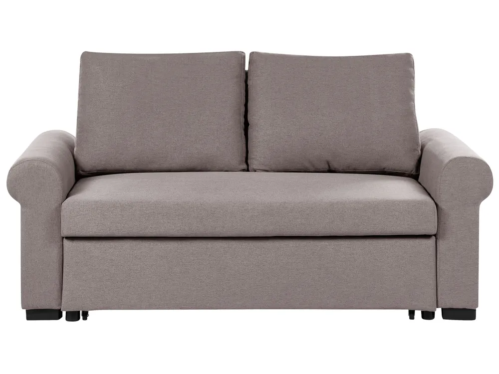 Divano letto posti SILDA Tessuto Marrone chiaro - Main Image