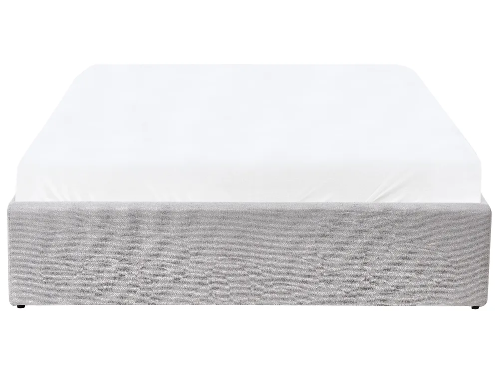 Bett mit Stauraum ohne Kopfteil DINAN Stoff Hellgrau 120 x 200 cm_1188188